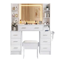 Artiss Dressing Table Vanity Desk with LED Charging Station White