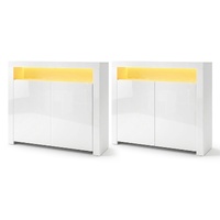 Artiss 2x Buffet Sideboard Cabinet LED Cupboard High-Gloss Storage Pantry ARNO