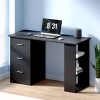 Artiss 120cm Computer Desk Black Drawer Shelf Cabinet