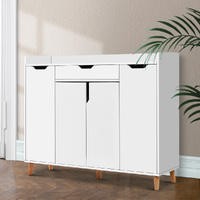 Artiss Shoe Rack Cabinet 26 Pairs Adjustable White Cissy