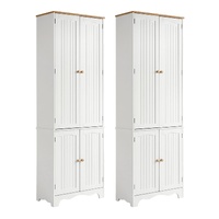 Artiss 2x Buffet Sideboard Pantry Cabinet Cupboard 6-Tiers Storage Shelves BERNE