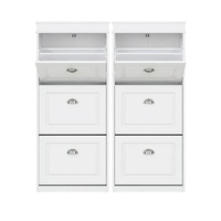 Artiss 2x Shoe Cabinet Storage Organiser 3 Flip Drawer White