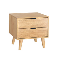 Artiss Bedside Table 2-Drawer Pine Wood Bedroom