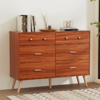 Artiss 6 Drawer Chest Storage Cabinet Walnut