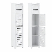 Artiss 2x 3-Tier Bathroom Storage Cabinet White Toilet Paper Holder