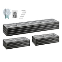 Green Fingers 2-in-1 Raised Garden Bed Kit Ergonomic 45cm Professional Depth 320cm Large Metal Planter Box | Easier Access Veggie Patch | Rust-Proof G