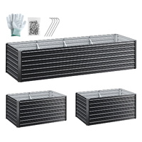 Green Fingers 2-in-1 Raised Garden Bed Kit, 320cm/160cm| 77cm Extra Deep Ergonomic Planter Box | Protect Your Back | Galvanised Steel Vegetable Flower
