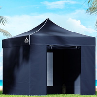 Instahut Pop Up Gazebo 3x3m Folding Tent 500D Oxford Navy
