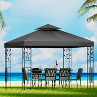 Instahut 3x3m Gazebo Marquee Iron Art Outdoor Wedding Event Tent Grey