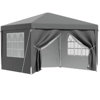Instahut 3x3m Pop Up Gazebo Folding Tent Wedding Canopy Grey