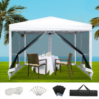 Instahut 3x3m Pop Up Marquee Gazebo Mesh Wall Wedding White
