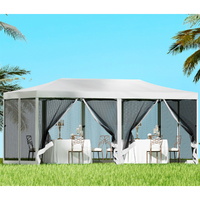 Instahut 3x6m Pop Up Marquee Gazebo Mesh Wall Wedding White