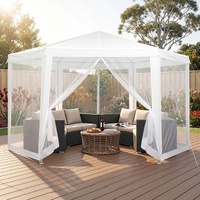 Instahut 2x2m Wedding Gazebo Marquee Mesh Wall White