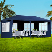 Instahut 3x6m Wedding Gazebo Marquee Tent 6 Panel Side Walls Blue