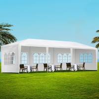 Instahut 3x9m Wedding Gazebo Marquee Tent 5 Panel Side Walls White