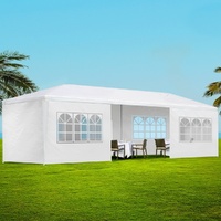 Instahut 3x9m Wedding Gazebo Marquee Tent 8 Panel Side Walls White