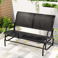 Gardeon Outdoor Garden Swing Glider Rocking Bench 2 Seater Black