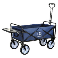 Gardeon Garden Cart with Cup Holders 120kg Folding Blue