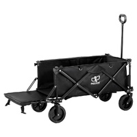 Gardeon Garden Cart with Opening Rear 120kg Folding Black