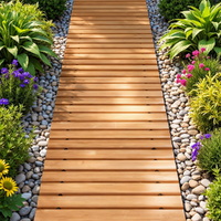 Gardeon 8ft Wooden Garden Pathway Roll-Out Straight Brown