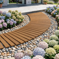 Gardeon 8ft Wooden Garden Pathway Roll-Out Curved Brown