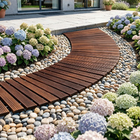 Gardeon 8ft Wooden Garden Pathway Roll-Out Curved Charcoal