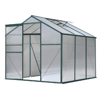 Green Fingers Greenhouse 1.9x1.9x1.83M Aluminium Polycarbonate Green House Garden Shed