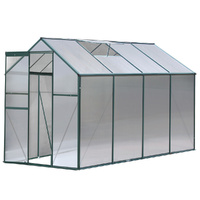 Green Fingers Greenhouse 2.52x1.9x1.83M Aluminium Polycarbonate Green House Garden Shed