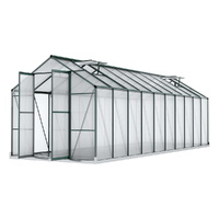 Green Fingers Greenhouse 6.3x2.44x2.1M Aluminium Polycarbonate Green House Garden Shed