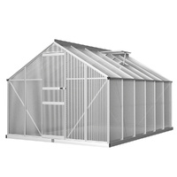 Green Fingers Greenhouse 3.6x2.5x1.95M Aluminium Polycarbonate Green House Garden Shed