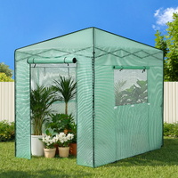 Green Fingers 180x240x240cm Walk-In Greenhouse Steel PE Cover