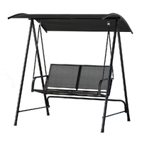 Gardeon Outdoor Swing Chair Canopy 2 Seater Black