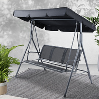 Gardeon 3 Seater Outdoor Swing Chair Canopy Mesh Black