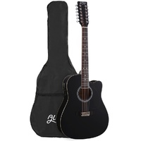 Alpha 42 Inch 12 String Acoustic Guitar with Equaliser Black