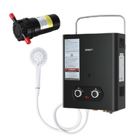 Devanti Portable LPG Gas Water Heater Pump Black