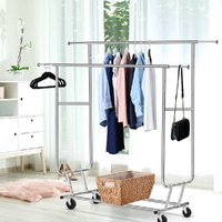 Artiss Double Rod Clothes Rack Adjustable Coat Stand Storage