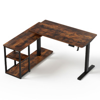 Artiss 120cm L-Shape Electric Standing Desk Rustic Brown