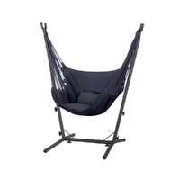 Gardeon Hammock Chair Outdoor Camping with Stand Grey
