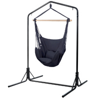 Gardeon Outdoor Hammock Chair Swing with Stand & Pillow Grey