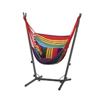 Gardeon Hammock Chair Outdoor Camping with Stand Rainbow