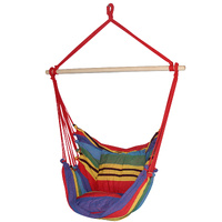 Gardeon Hammock Chair Outdoor Hanging with Cushion Pillow Rainbow