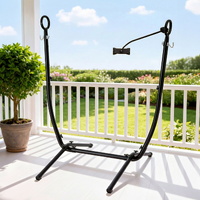 Gardeon Hammock Chair Stand Iron Frame Phone Holder Black