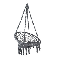Gardeon Macrame Cotton Hammock Chair Outdoor Hanging Grey
