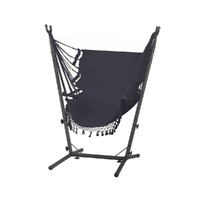 Gardeon Hammock Chair with Steel Stand Grey Outdoor