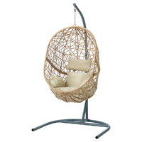Gardeon Outdoor Egg Swing Chair Wicker Rattan Cushion Yellow