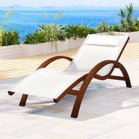 Gardeon Outdoor Sun Lounge Timber Armchair with Stand