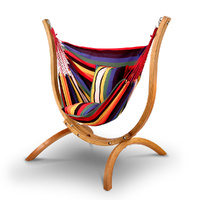 Gardeon Hammock Chair Timber Outdoor with Wooden Stand