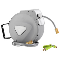 Green Fingers Water Hose Reel 30m Brass Auto Rewind Retractable
