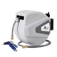 Green Fingers 30m Wall Mount Water Hose Reel Brass Auto Rewind