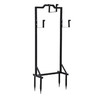 Green Fingers Garden Hose Holder Stand Metal Black 4 Spikes Portable
